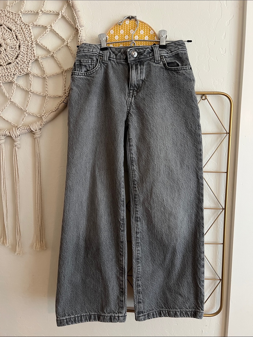 8 | Cat & Jack Girls Gray Wide-Leg Jeans